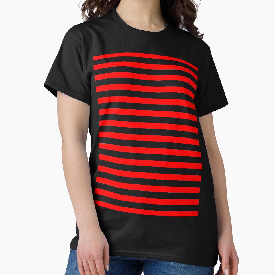 Thin Horizontal Red Stripes on Black Easy Simple Costume by that5280lady T-Shirts, Hoodie, Sweatshirt (Image 2)