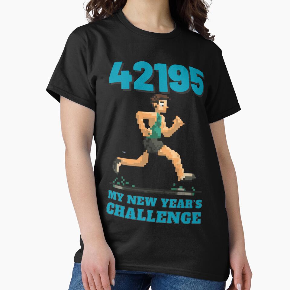 New Years Running Challenge 2024 Marathon Running Men Challenge T-Shirt by MarsLights