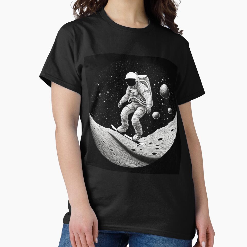 Astronaut Surfing On The Moon by Galactic1Arts T-Shirts, Hoodie, Sweatshirt | BlankRebels.com (Image 2)