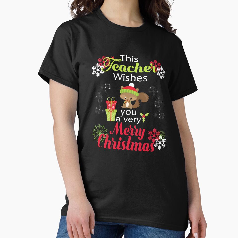 Teacher This Teacher Wishes You Very Merry Racoon T-Shirts, Hoodie, Sweatshirt