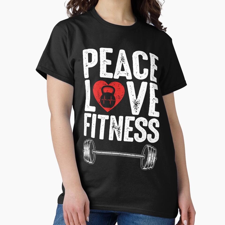 Peace Love Fitness Workout Motivation Shirt by Jobada Creative Hoodie, Sweatshirt | BlankRebels.com (Image 2)