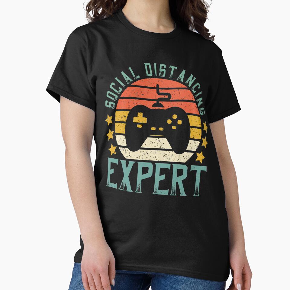 Vintage Retro Gamer Social Distancing Expert by DreamColor T-Shirts, Hoodie, Sweatshirt | BlankRebels.com (Image 2)