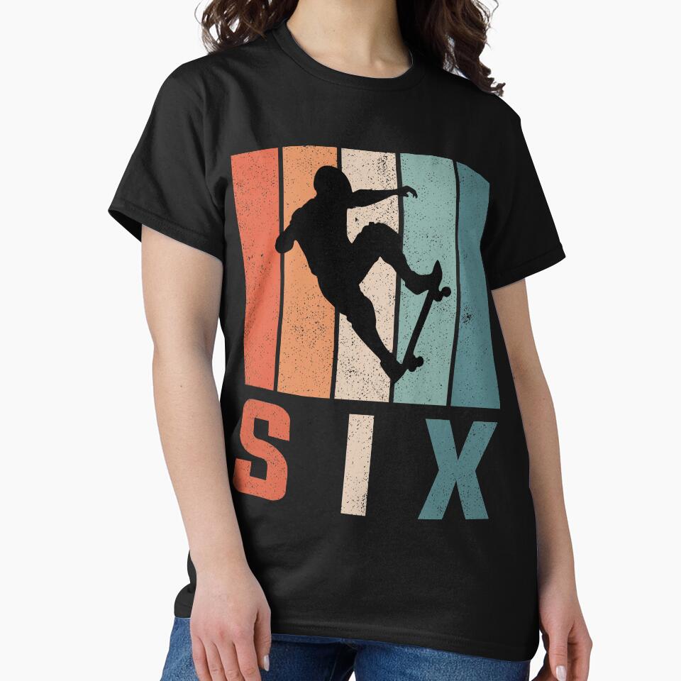 6th Birthday Skateboard Retro 6 Years Old by RetroStyle247 T-Shirts, Hoodie, Sweatshirt | BlankRebels.com (Image 2)