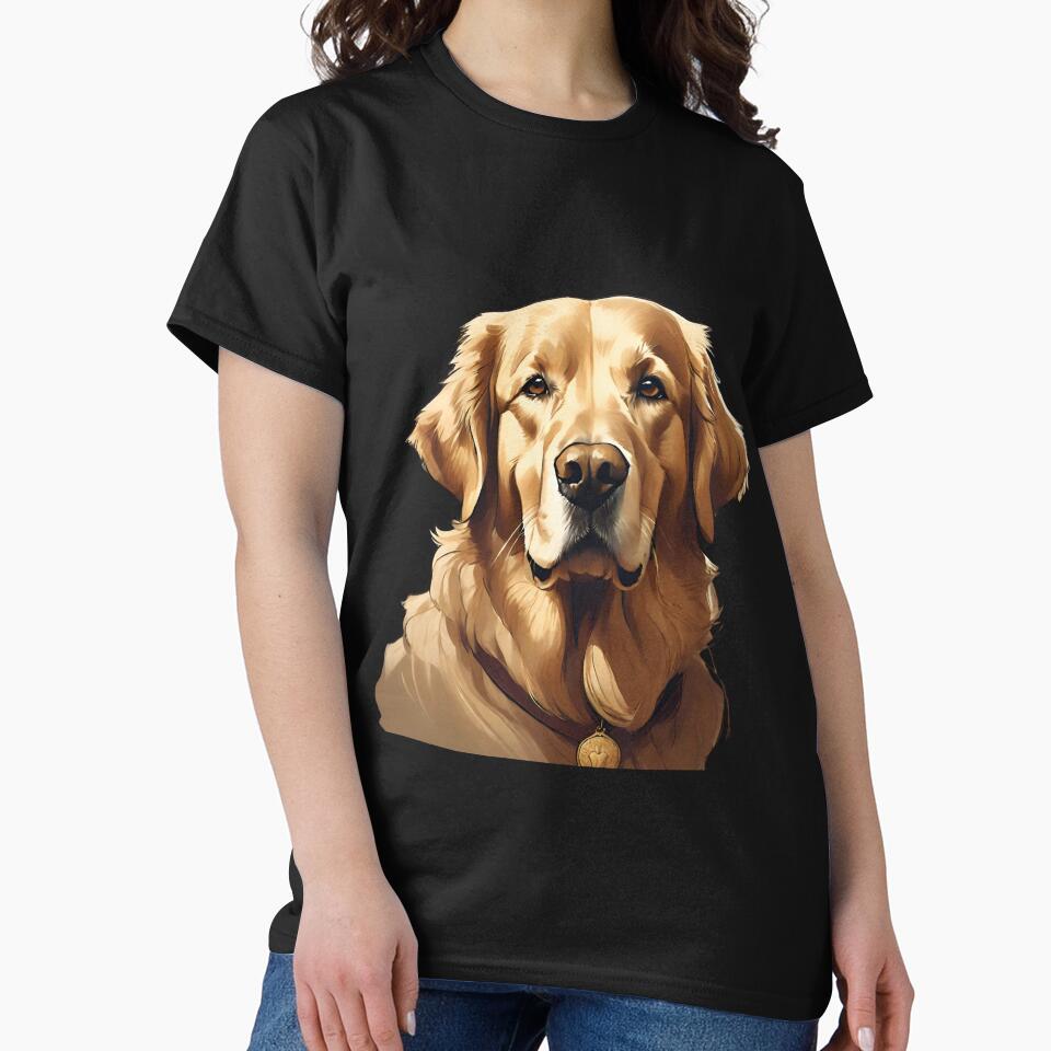 Regal Golden Retriever Portrait Timeless Elegance by ChicTrendz T-Shirts, Hoodie, Sweatshirt | BlankRebels.com (Image 2)