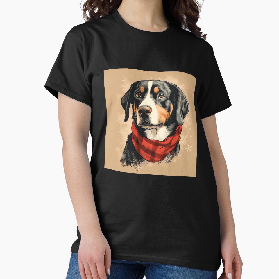 Entlebucher Mountain Christmas Plaid Watercolor by rafaeltto T-Shirts, Hoodie, Sweatshirt | BlankRebels.com (Image 2)