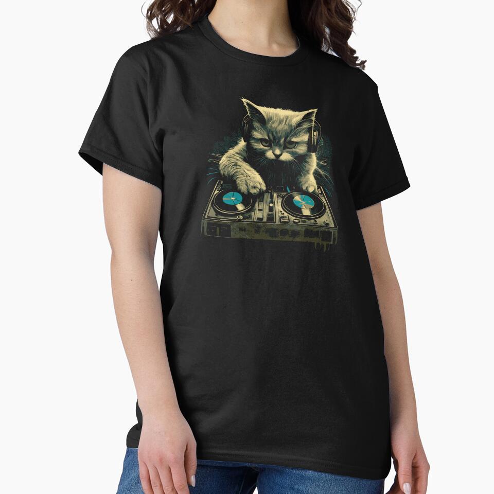 Cat DJ - Blue Kitty - DJ Cat - Deadmau5 - Deadmouse by IfDesignGroup T-Shirts, Hoodie, Sweatshirt | BlankRebels.com (Image 2)