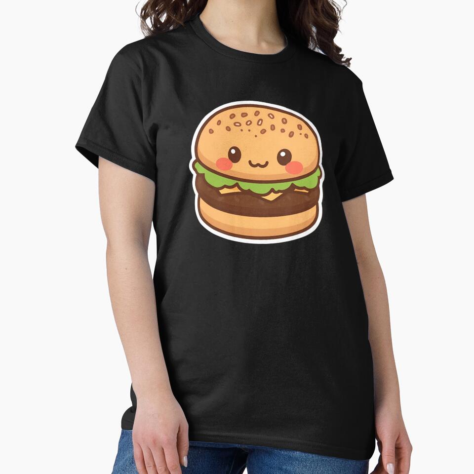 Kawaii Burger Buddy — Pastel Cute Burger Food Illustration by Smile-AlNo T-Shirts, Hoodie, Sweatshirt (Image 2)