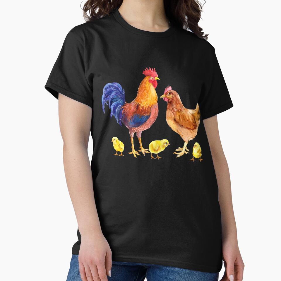 Chicken And Rooster Watercolor by virilamissa T-Shirts, Hoodie, Sweatshirt | BlankRebels.com (Image 2)