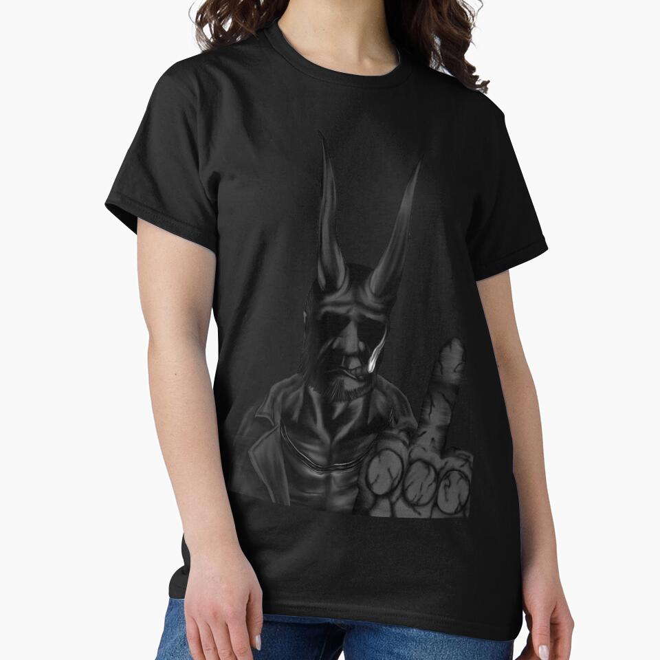 Monochrome Boy Hell Middle Finger (Hellboy) No Background T-Shirts, Hoodie, Sweatshirt