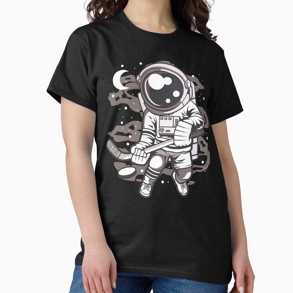 Astronaut Hockey - Funny Outer Space Lovers by Desteroids T-Shirts, Hoodie, Sweatshirt | BlankRebels.com (Image 2)