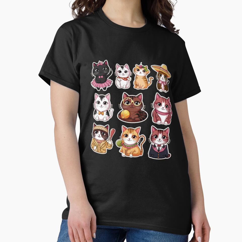 Cute Funny Cat Pattern Funny Cat Colorful Kittens Colorful Costumes Cat Art Funny Cat Cat Lover Cute Cat Cat Pattern T-Shirts, Hoodie, Sweatshirt