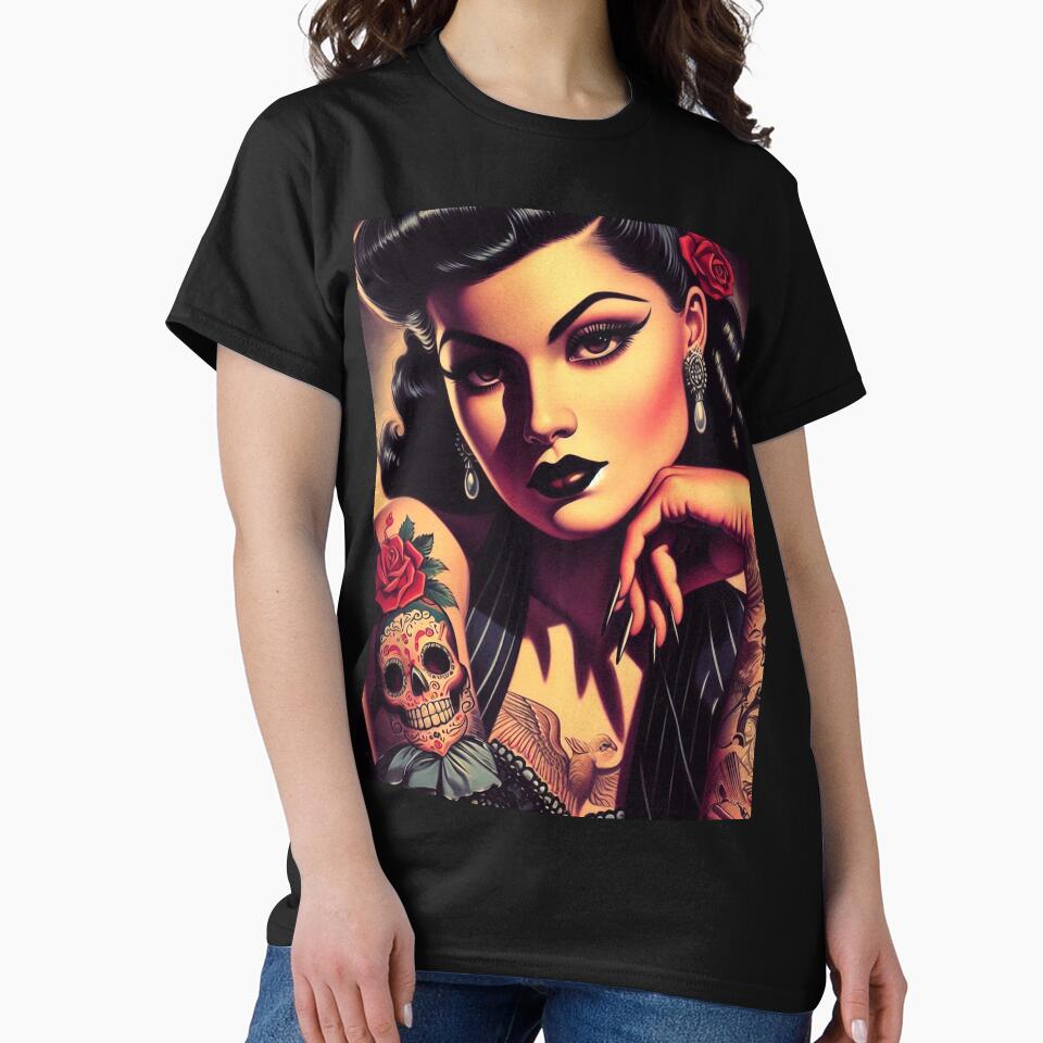 Cute Tattooed Goth Girl by PulpVintage T-Shirts, Hoodie, Sweatshirt | BlankRebels.com (Image 2)