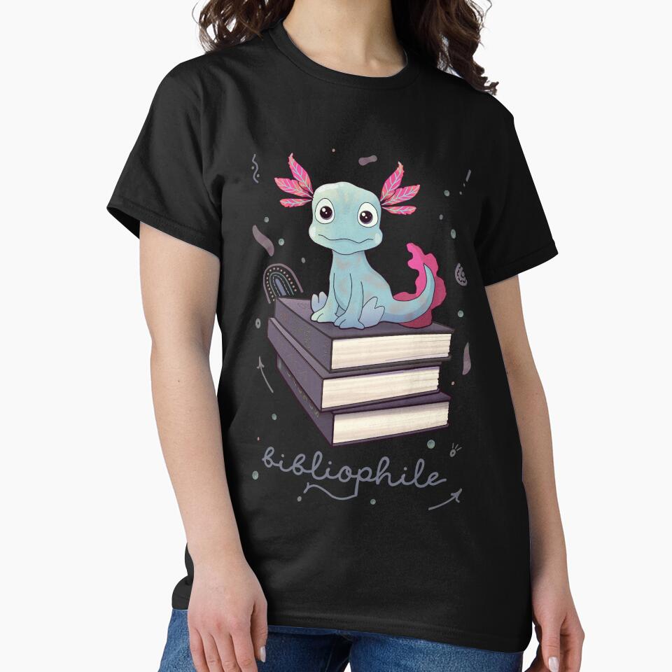 Bibliophile Axolotl by lazarosdesign T-Shirts, Hoodie, Sweatshirt | BlankRebels.com (Image 2)