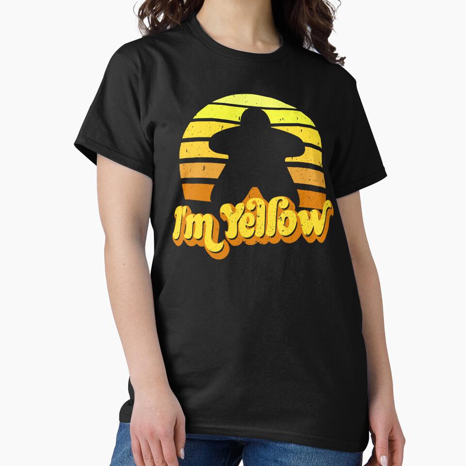 I'm Yellow Meeple Retro Sunset for Board Game Night by Pawsitive Pixel Studio T-Shirts, Hoodie, Sweatshirt (Image 2)