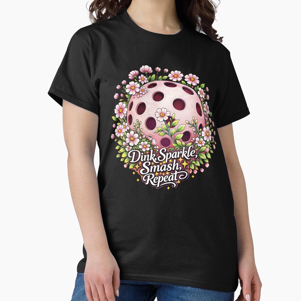 Dink, Sparkle, Smash, Repeat – Vintage Floral Pickleball Design for Women and Girls, Pickleball in Bloom -... (Image 2)