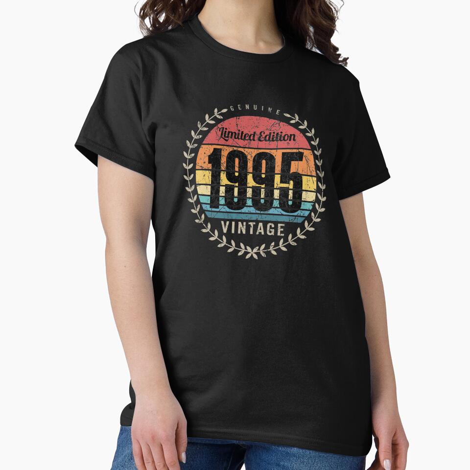 1995 Year Retro Vintage Style Birthday Anniversary Reunion Event Logo by hobrath T-Shirts, Hoodie, Sweatshirt (Image 2)