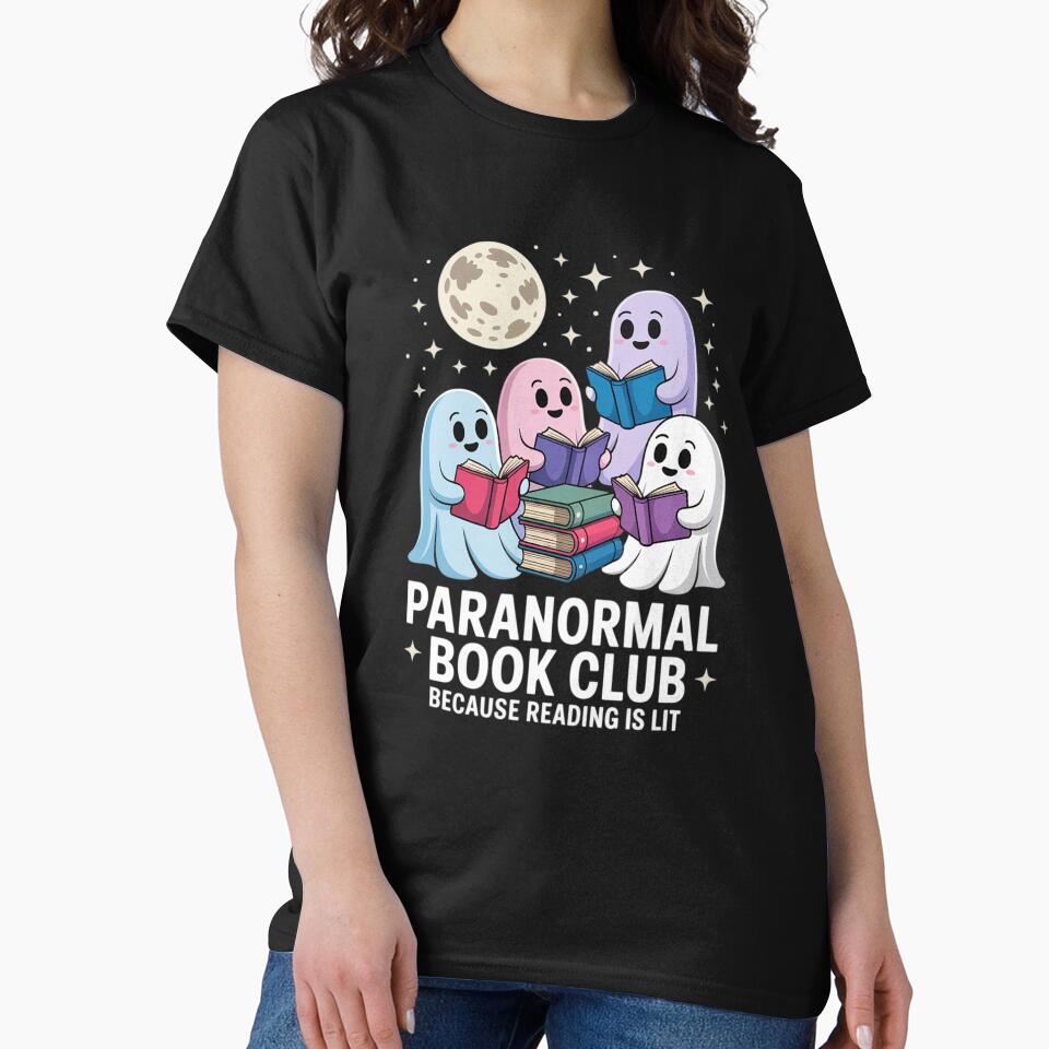 Paranormal Book Club A Ghost Reading Halloween Books by AmparoBoyle T-Shirts, Hoodie, Sweatshirt | BlankRebels.com (Image 2)