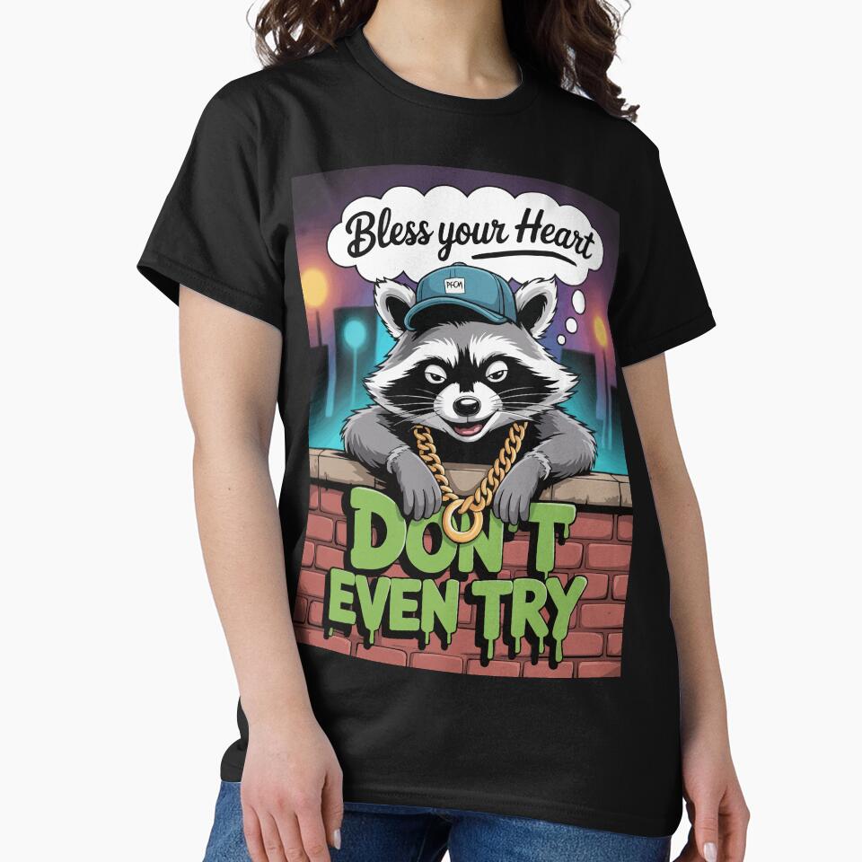 Funny Bless Your Heart Raccoon by Ketique