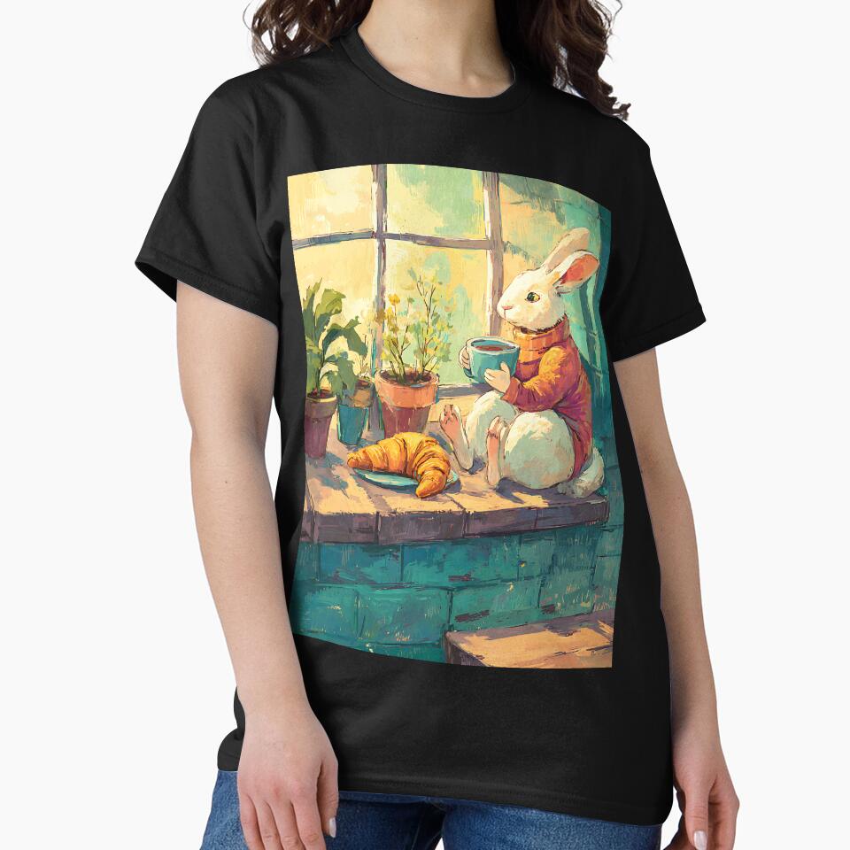Light Academia Art: Rabbit's Study Break by bapupa T-Shirts, Hoodie, Sweatshirt | BlankRebels.com (Image 2)