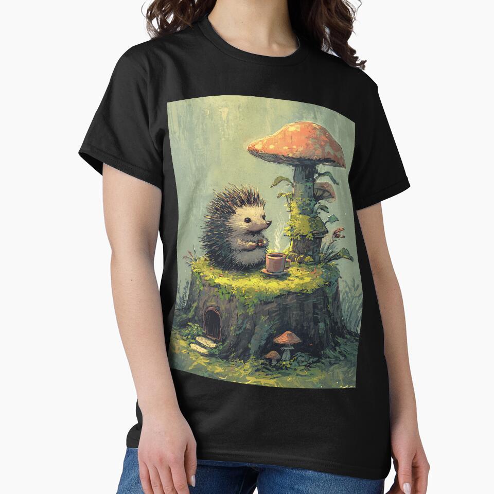 Cottagecore Art: Hedgehog's Cozy Teatime by bapupa T-Shirts, Hoodie, Sweatshirt | BlankRebels.com (Image 2)