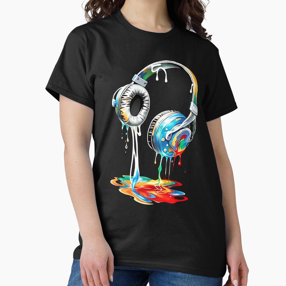 Colorful Dripping Headphones Music Art Design by margamPagenberg