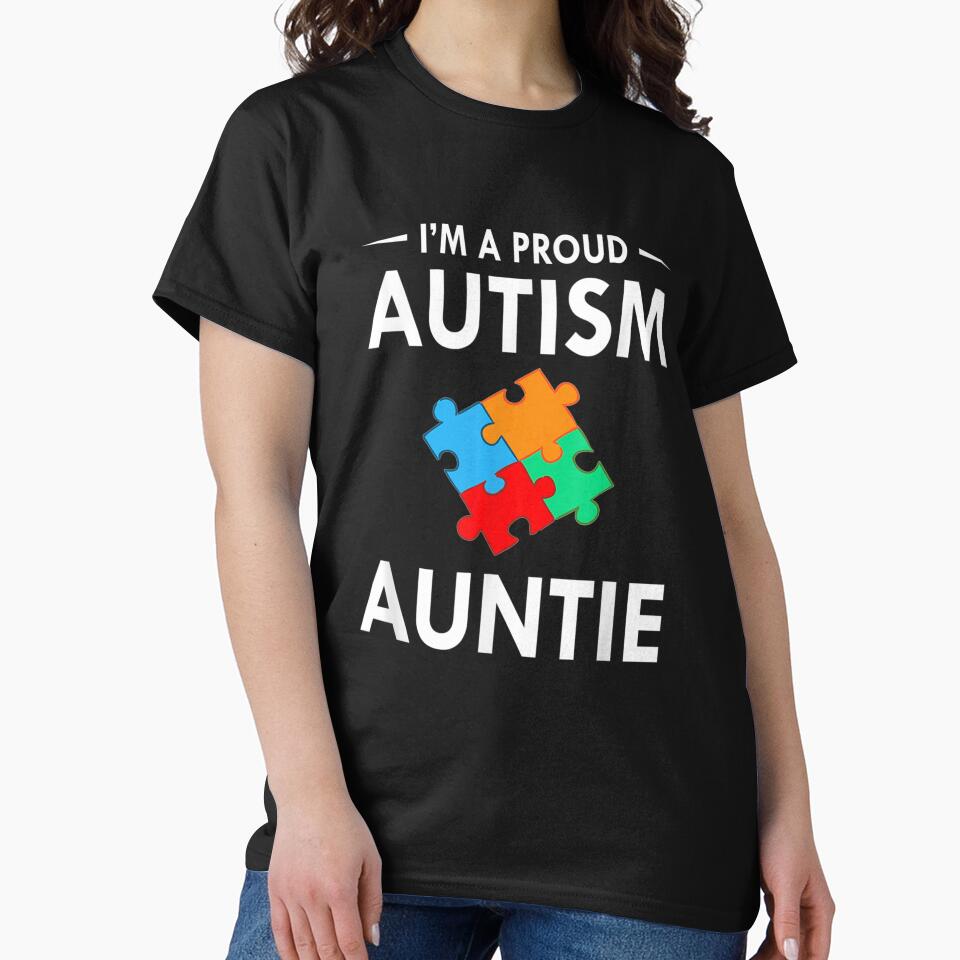 I'm A Proud Autism Auntie Family Matching Autism Awareness by ninapfvu T-Shirts, Hoodie, Sweatshirt (Image 2)