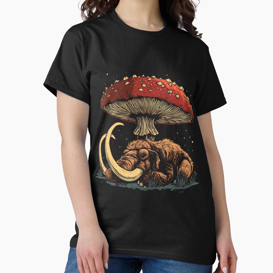Cute Mammoth Woolly Cottagecore Aesthetic Under The Mushroom by LunaDangelo T-Shirts, Hoodie, Sweatshirt (Image 2)