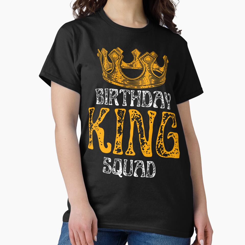 Birthday King Squad Gold Crown For Boys And Mens by PuPPuB