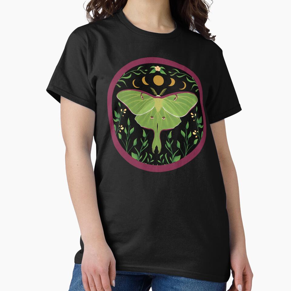 Luna Moth Celestial Moon Cottagecore Mystic Insect Design by Parkerzz T-Shirts, Hoodie, Sweatshirt (Image 2)