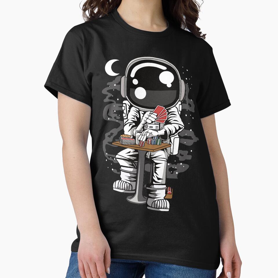 Astronaut Gambler - Funny Outer Space Lovers by Desteroids T-Shirts, Hoodie, Sweatshirt | BlankRebels.com (Image 2)