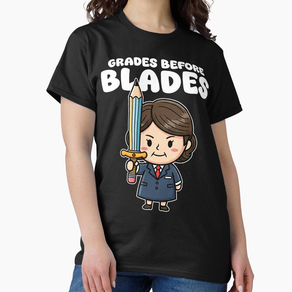 GRADES BEFORE BLADES - TEACHER GIFT by KEF Custom T-Shirts, Hoodie, Sweatshirt | BlankRebels.com (Image 2)