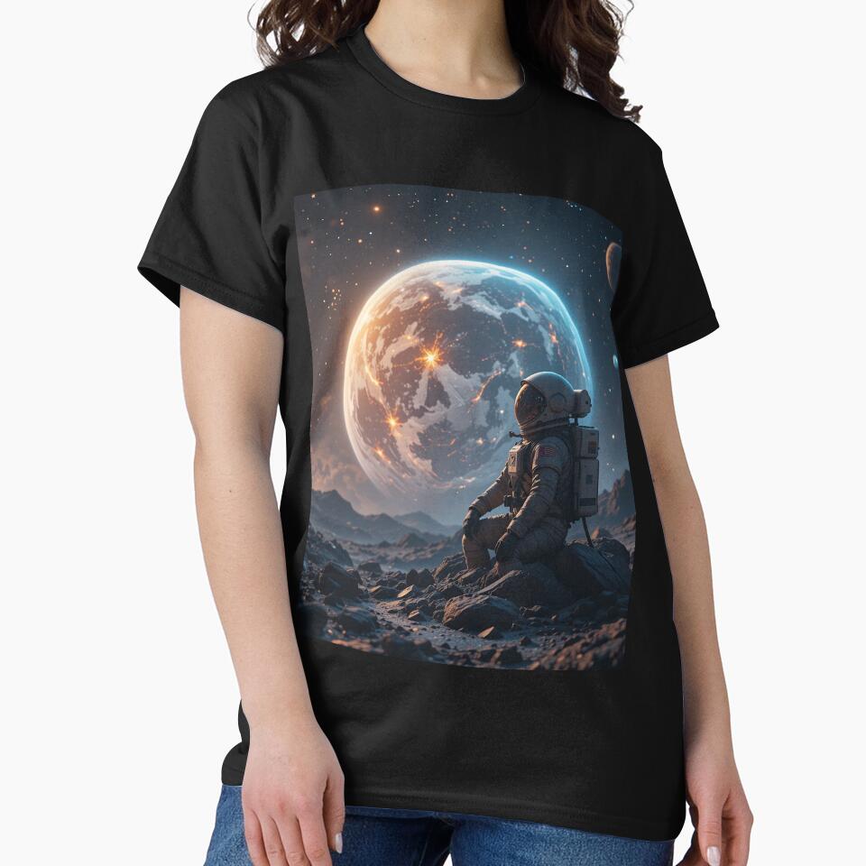 Astronaut Watching Earth in Silence by PixelVibe782 T-Shirts, Hoodie, Sweatshirt | BlankRebels.com (Image 2)