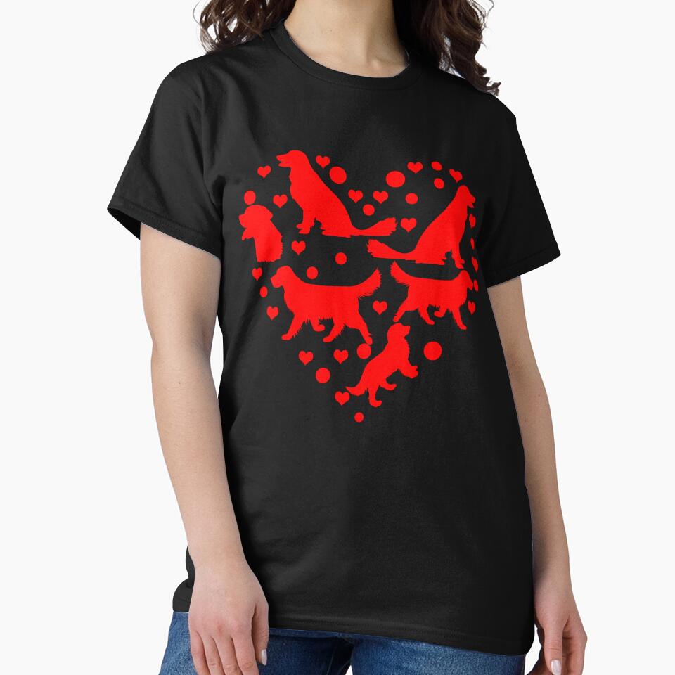 cute golden retriever dog lovers heart silhouette valentines day gifts by alaechamlal T-Shirts, Hoodie, Sweatshirt (Image 2)