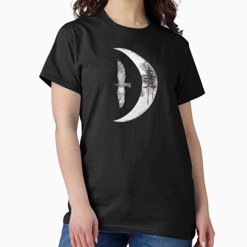 Half Moon Phase with Bird and Trees Design. by SheaLN T-Shirts, Hoodie, Sweatshirt | BlankRebels.com (Image 2)