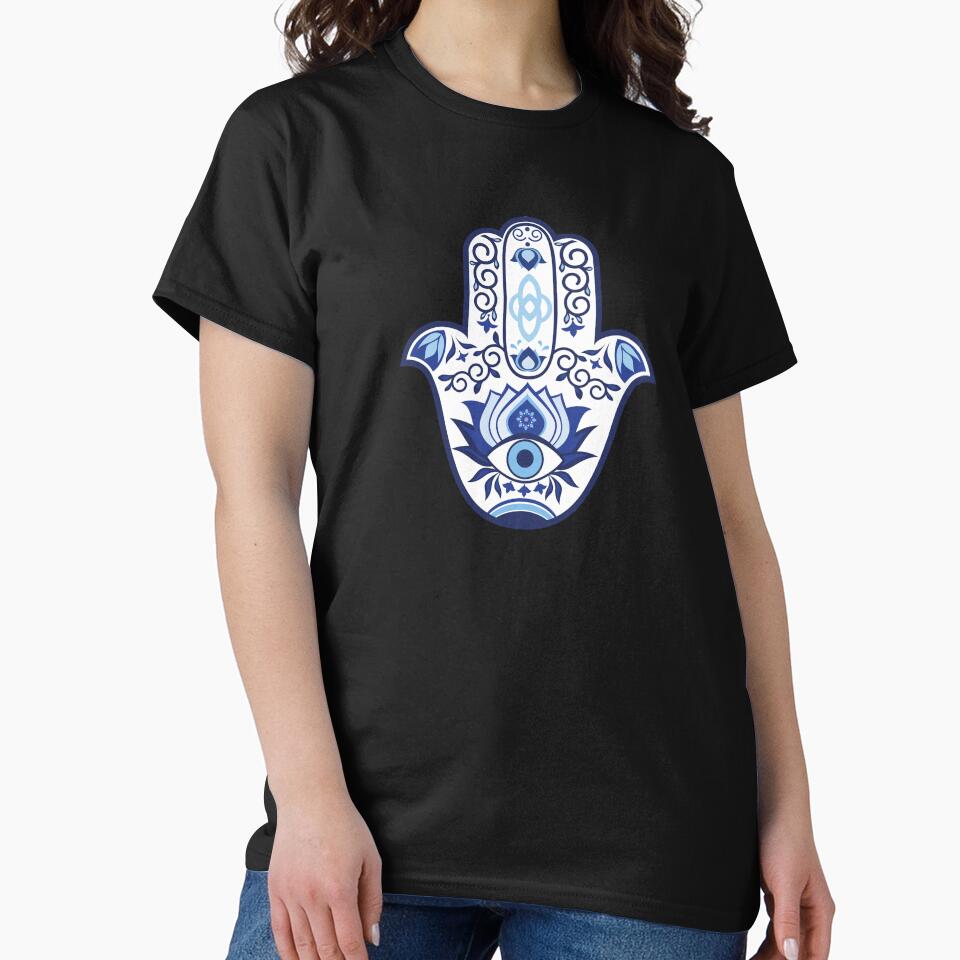 PRETTY BLUE EVIL EYE HAMZA (HAMSA) HAND by billionairebrnd T-Shirts, Hoodie, Sweatshirt | BlankRebels.com (Image 2)