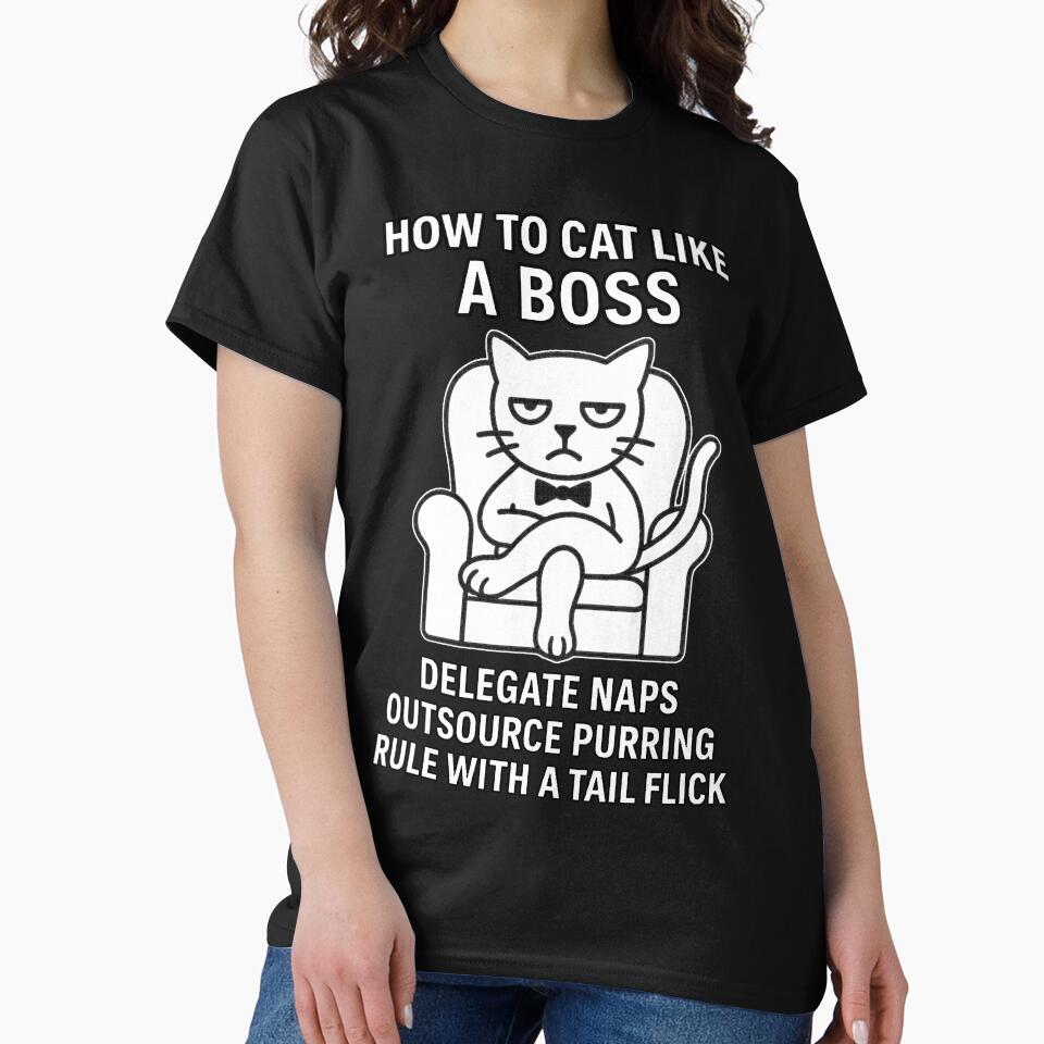 How to cat like a Boss Hoodie and Tee for Cat Lovers | Funny Aesthetic Style by JustMeditateIt Sweatshirt (Image 2)
