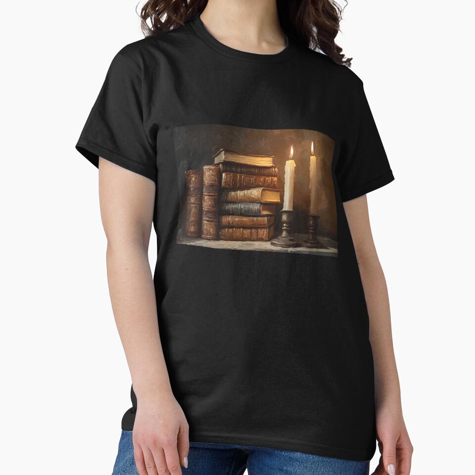 Dark Academia Aesthetic Art: Candlelit Leather Study by bapupa T-Shirts, Hoodie, Sweatshirt | BlankRebels.com (Image 2)