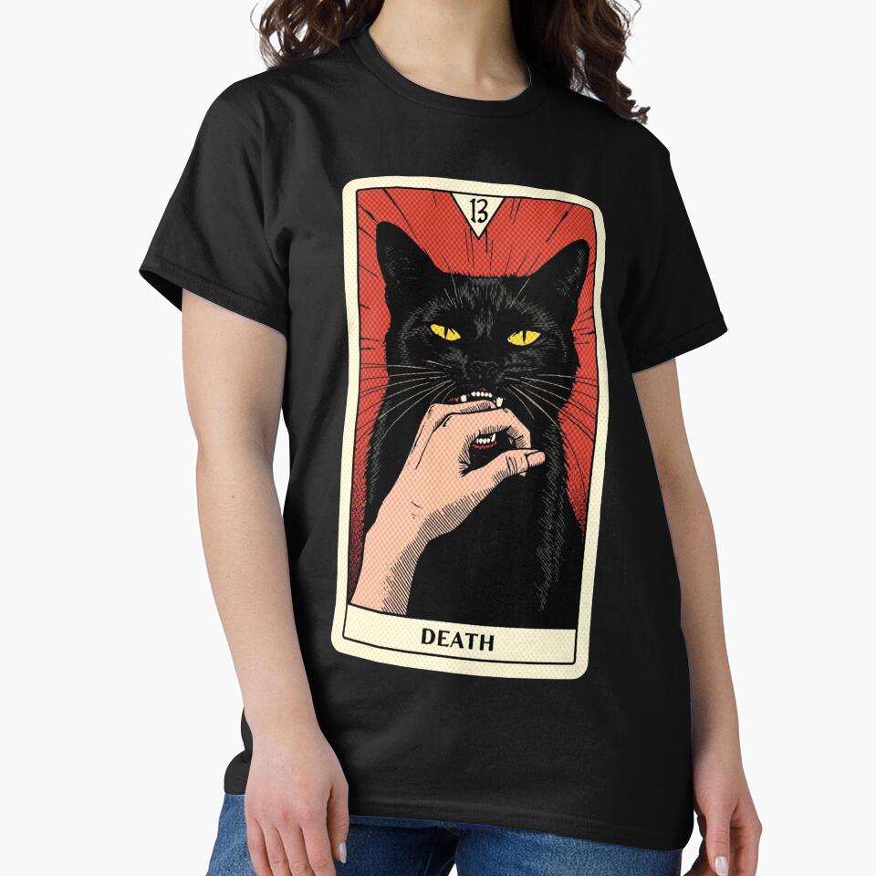 Death Cat Tarot Card by codeEapparel T-Shirts, Hoodie, Sweatshirt | BlankRebels.com (Image 2)
