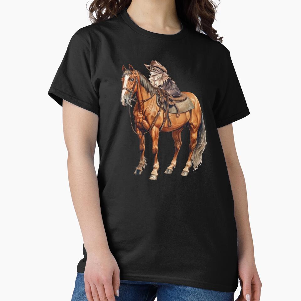 Cowboy Cat Riding on Horse by Promoc T-Shirts, Hoodie, Sweatshirt | BlankRebels.com (Image 2)
