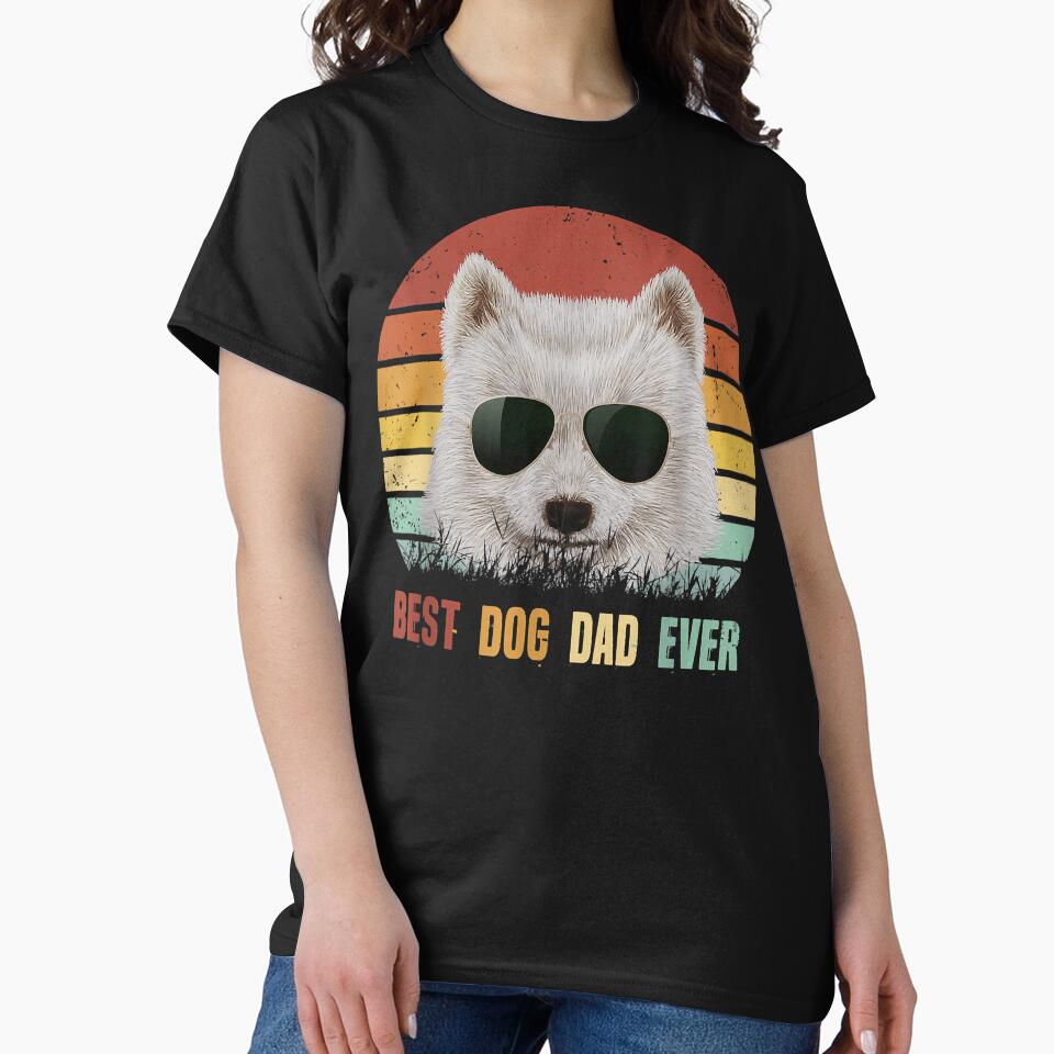 Mens Vintage Best Dog Dad Ever Samoyed Tshirt Fathers D by IsraelCastro