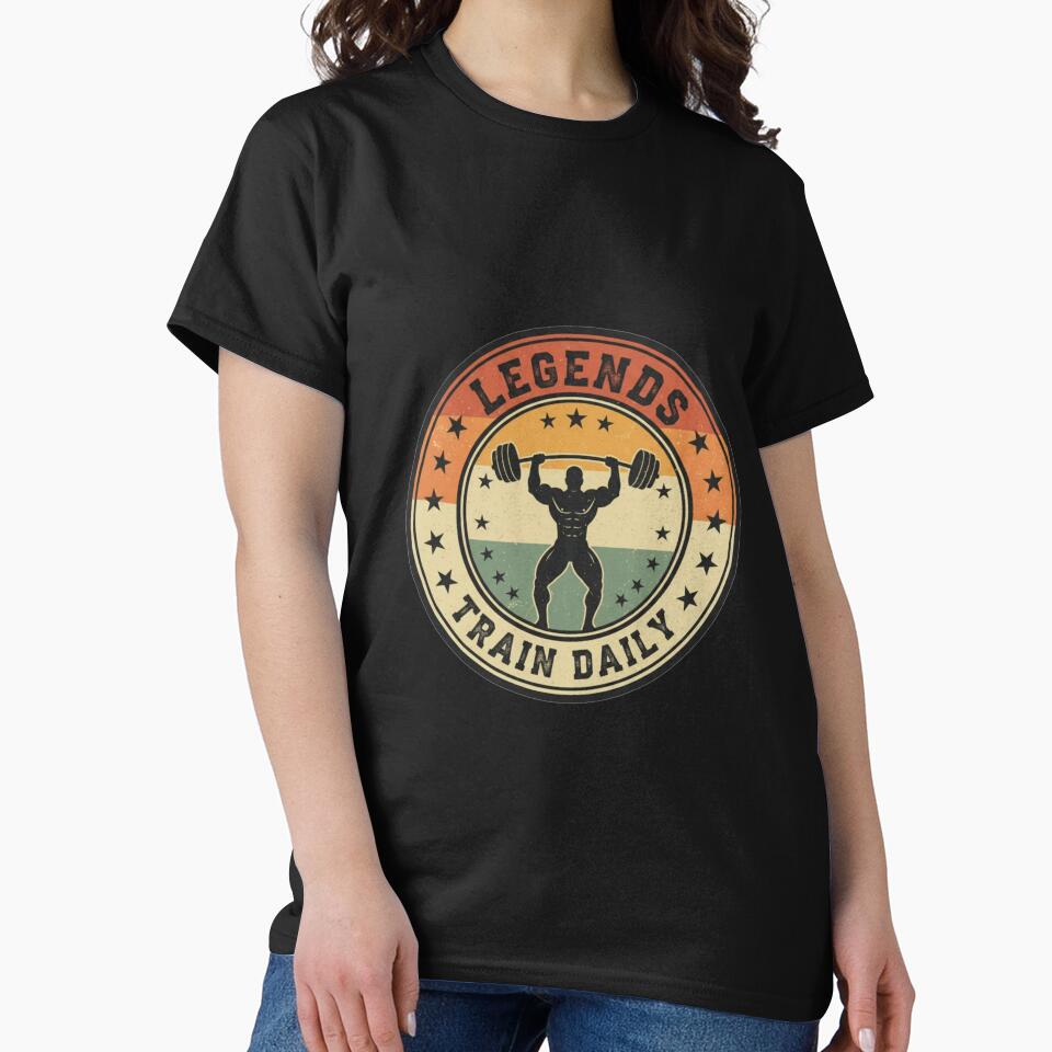 Vintage Gym Motivational – Legends Train Daily Retro Bodybuilding by Dezyra Clothing T-Shirts, Hoodie, Sweatshirt (Image 2)