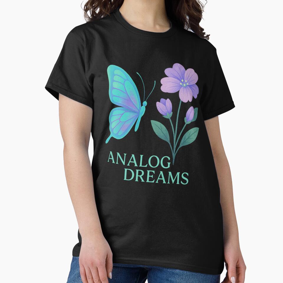 Analog Dreams – Holographic Butterfly & Floral Vaporwave Design by Design_Your_Day T-Shirts, Hoodie, Sweatshirt (Image 2)