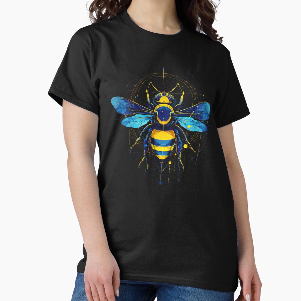 Cosmic Bee – Golden Glow and Blue Wings by shopsoftbloom T-Shirts, Hoodie, Sweatshirt | BlankRebels.com (Image 2)