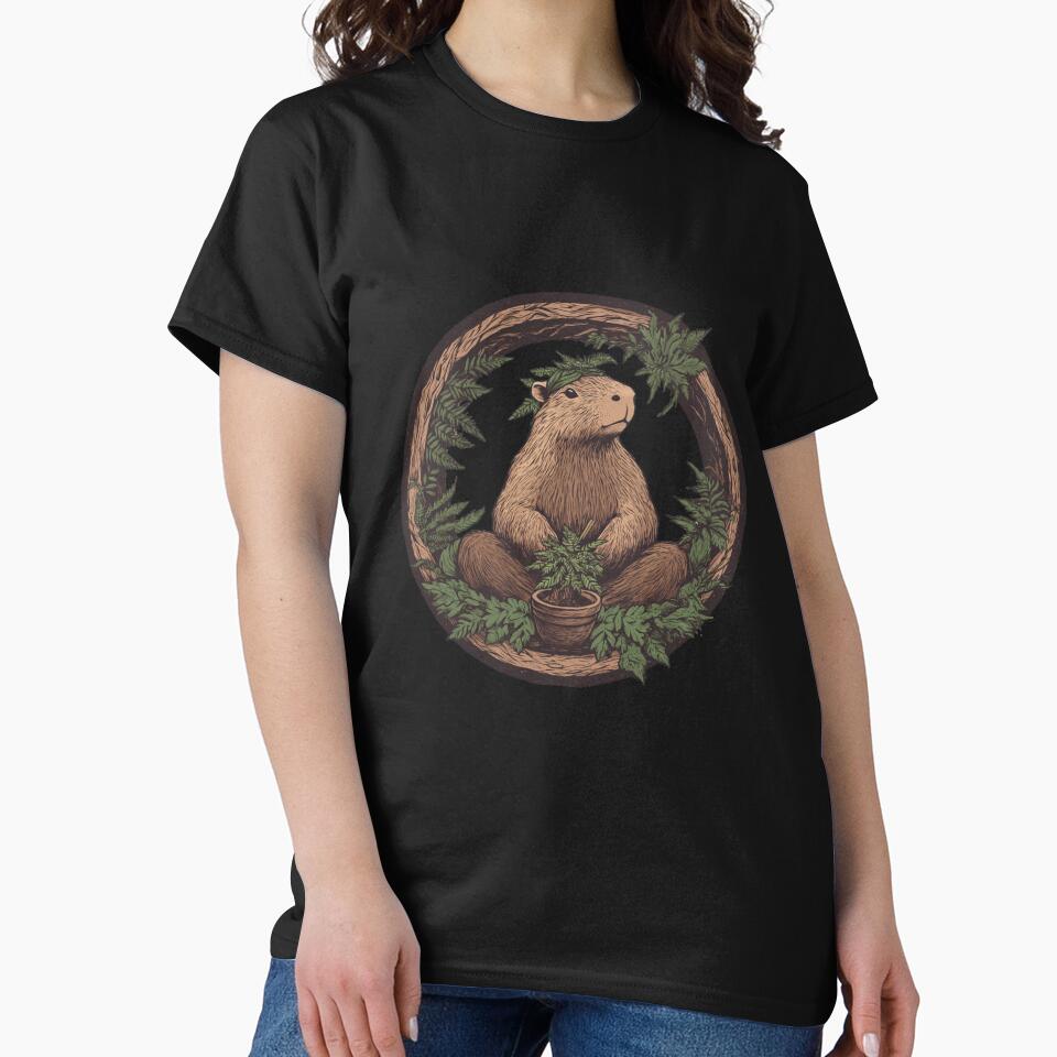 The Zen Capybara Garden – Nature Meditation Logo by JRprojects T-Shirts, Hoodie, Sweatshirt | BlankRebels.com (Image 2)