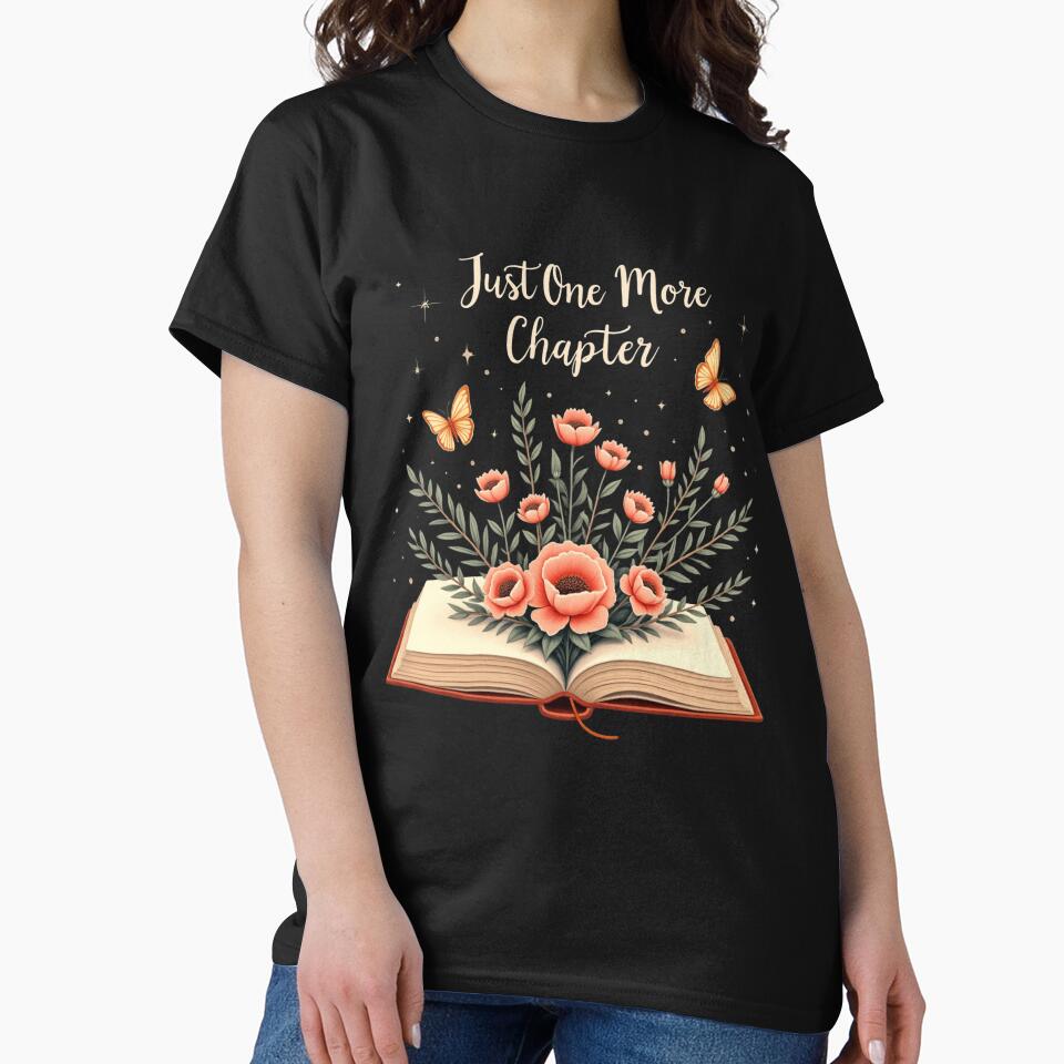Just One More Chapter Book Lover Aesthetic Quote Design by haitrieuic96 T-Shirts, Hoodie, Sweatshirt (Image 2)
