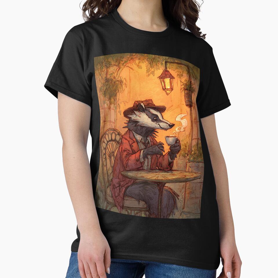 Light Academia Aesthetic: Badger's Morning Coffee by bapupa T-Shirts, Hoodie, Sweatshirt | BlankRebels.com (Image 2)