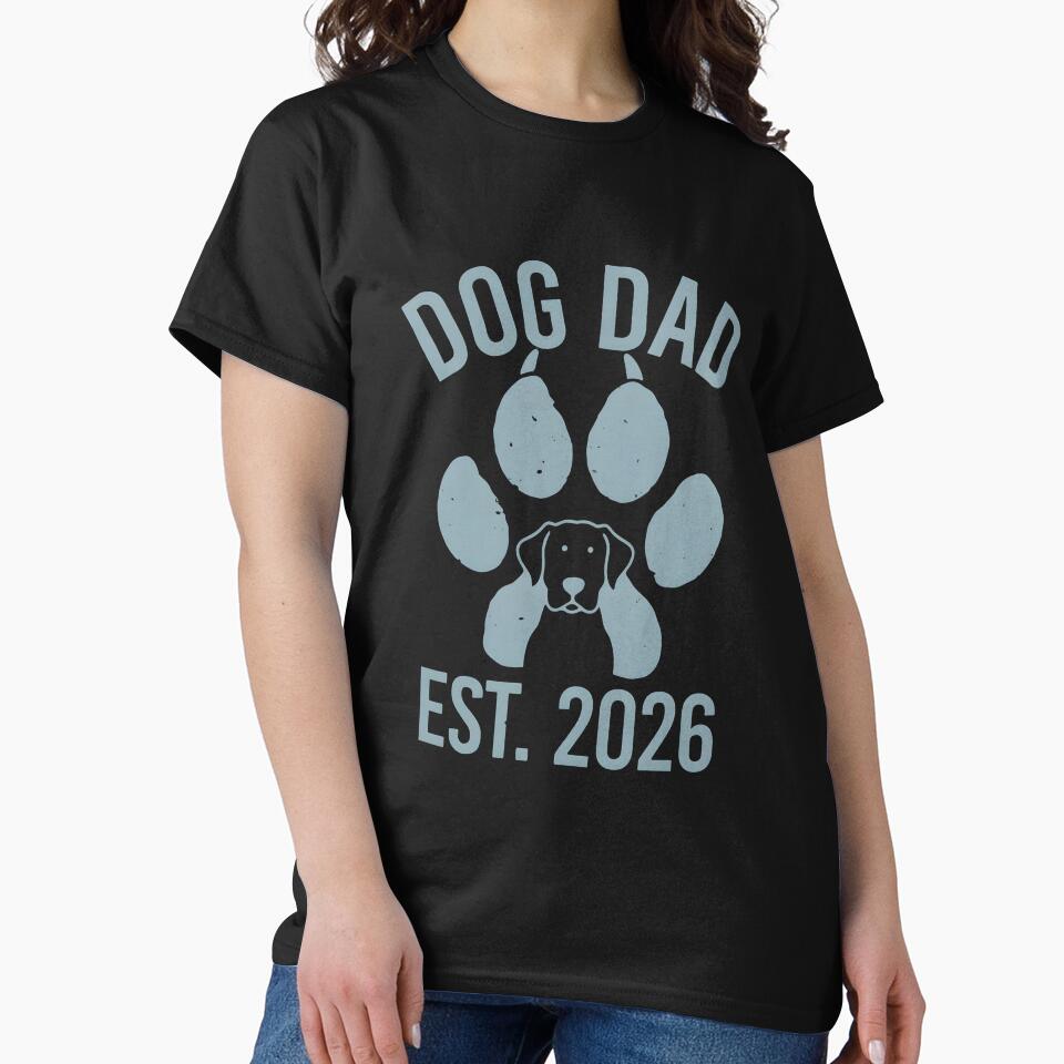 Dog Dad Est 2026 – Vintage Paw by Dazzle-Sizzle T-Shirts, Hoodie, Sweatshirt | BlankRebels.com (Image 2)