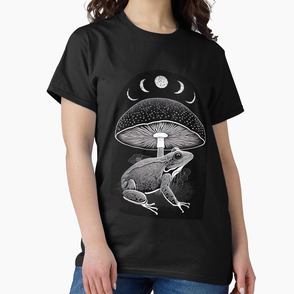 Frog Under Mushroom Dark Academia Cottagecore Aesthetic Goth Mystical - Edgy Fairygrunge Look by nicestr... (Image 2)