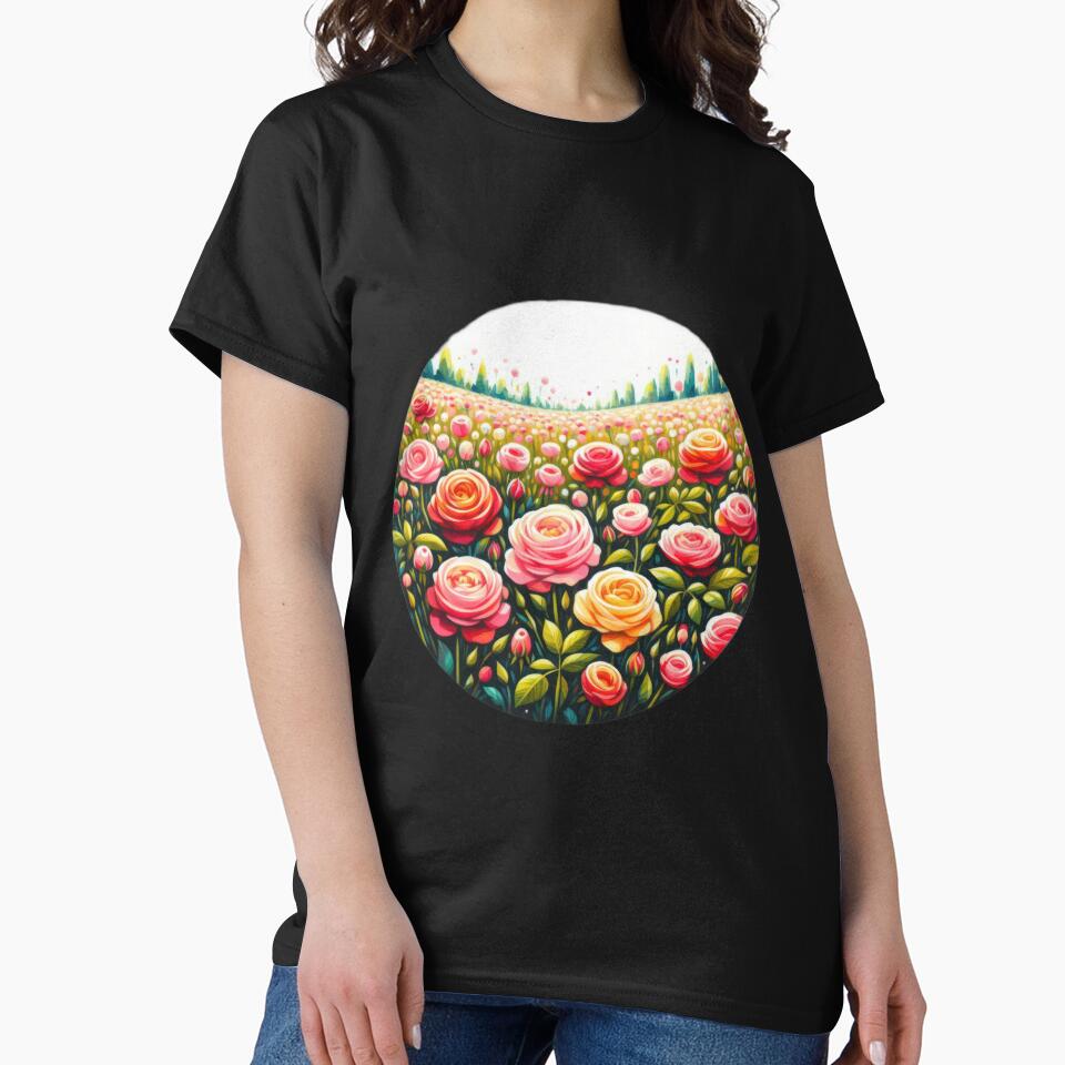 Roses Field retro floral flowers by Expressions-Sel T-Shirts, Hoodie, Sweatshirt | BlankRebels.com (Image 2)