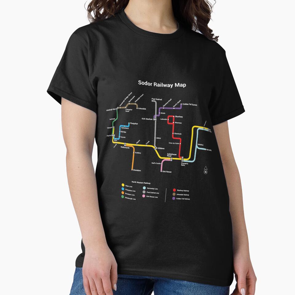Sodor Railway Map by UKAmobile T-Shirts, Hoodie, Sweatshirt | BlankRebels.com (Image 2)